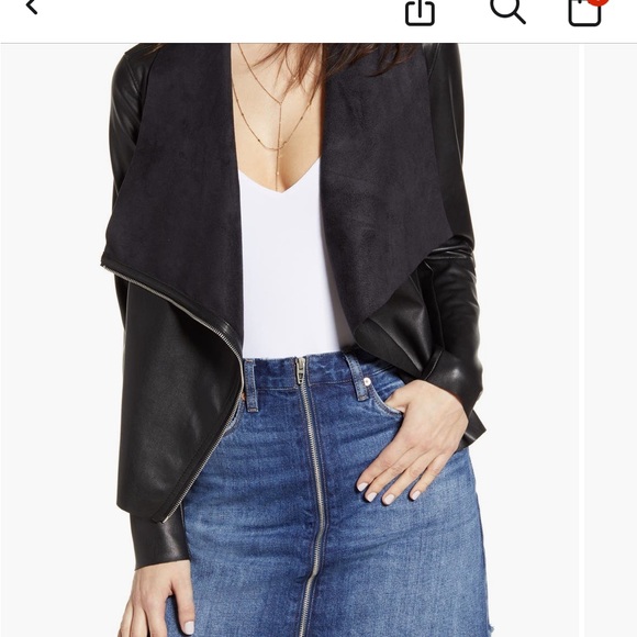 BLANC NYC MOTO JACKET 
BURGANDY - Picture 2 of 3